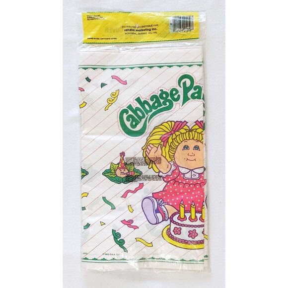 Cabbage Patch Kids Paper Table Cover 54" x 88" & 8 Invitations Birthday 1983 - Picture 3 of 6